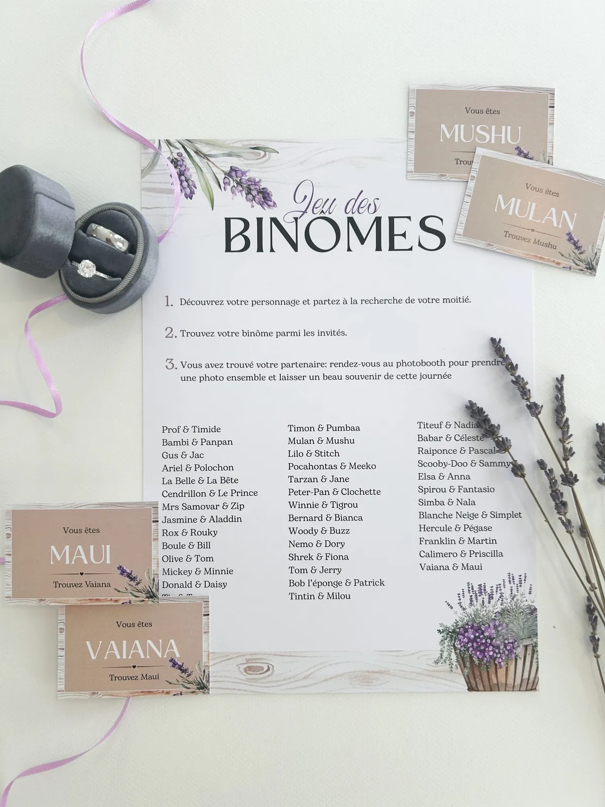 Jeu des binômes - Lavande