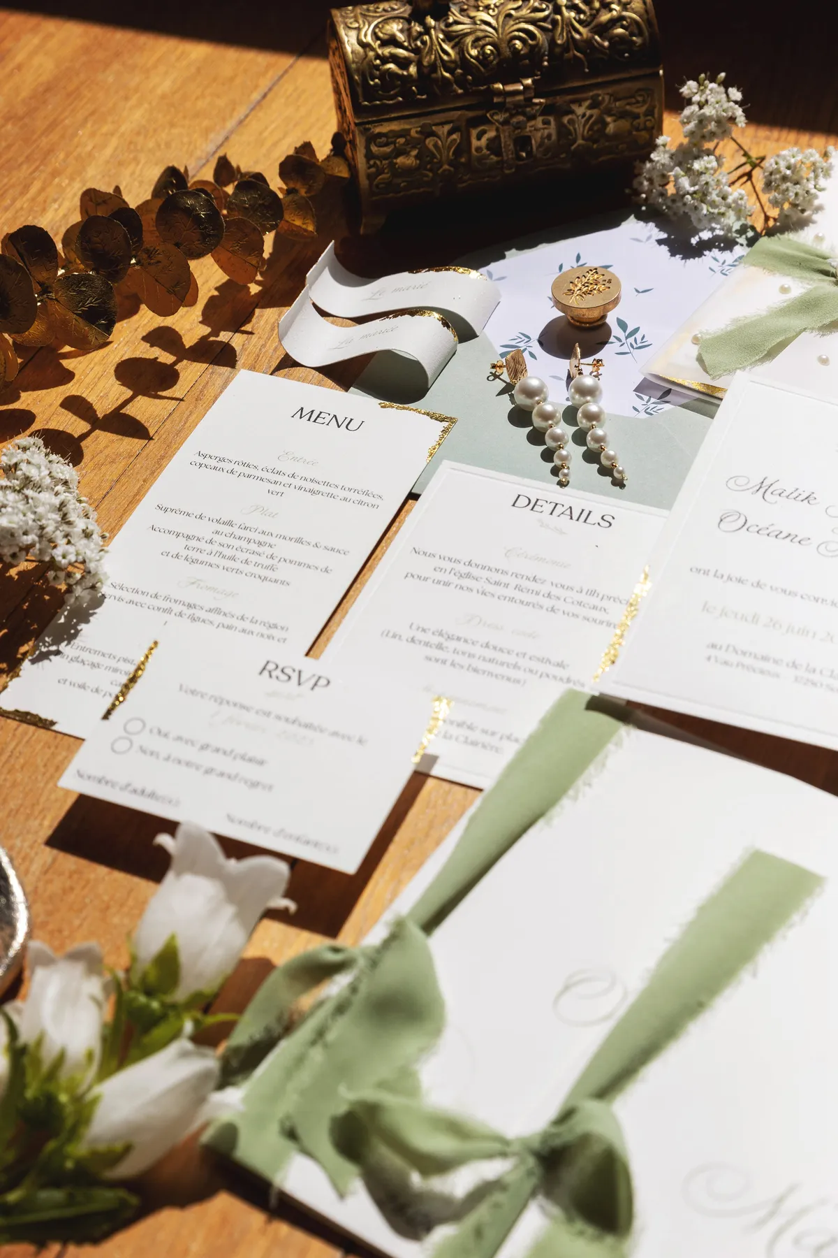Faire-part - Vert d'or