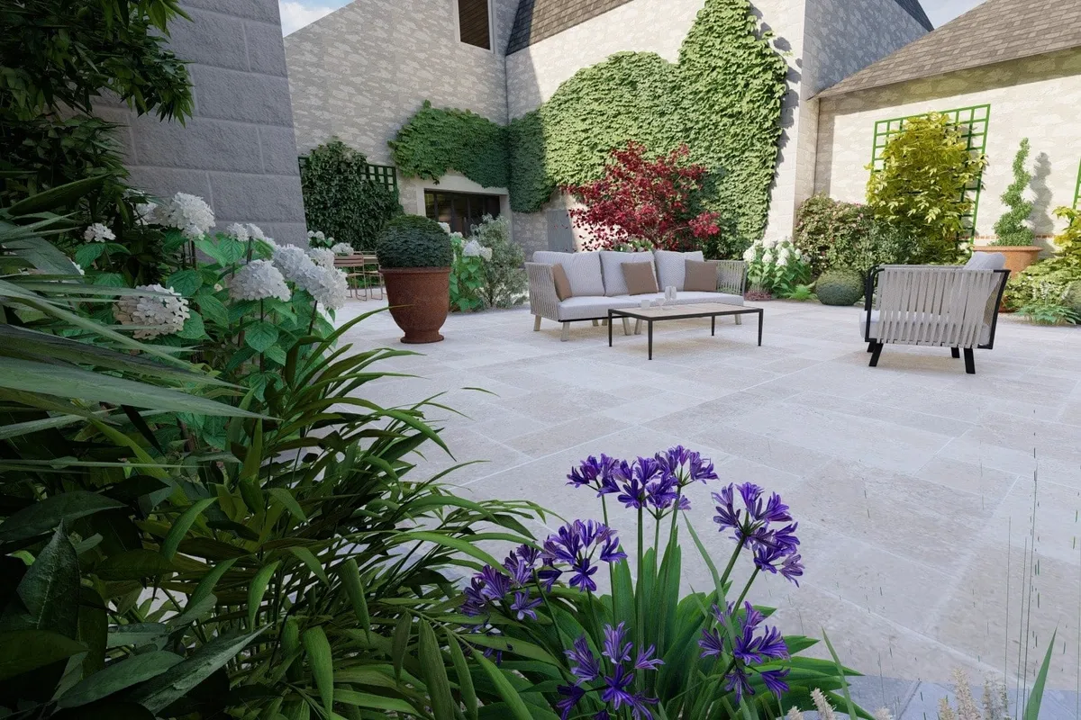 Modélisation 3D jardin paysager