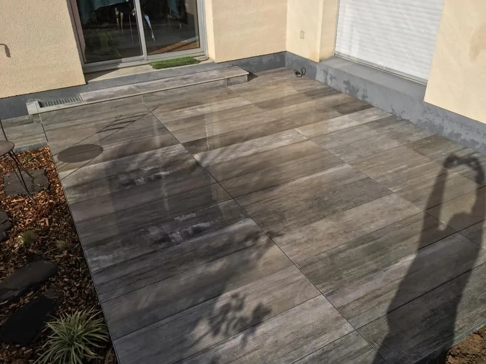 terrasse grès cérame immitation bois